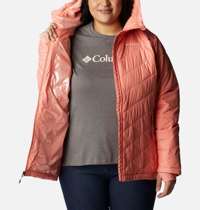 Women's Columbia Heavenly Hooded Jackets Coral | Plus Size CA-VL5C3